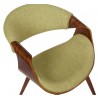 Butterfly Mid-Century Dining Chair in Walnut Finish and Green Fabric 06