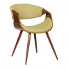 Butterfly Mid-Century Dining Chair in Walnut Finish and Green Fabric 04