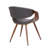 Butterfly Mid-Century Dining Chair in Walnut Finish and Gray Fabric 06