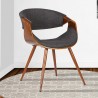 Butterfly Mid-Century Dining Chair in Walnut Finish and Gray Fabric 01