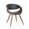 Butterfly Mid-Century Dining Chair in Walnut Finish and Gray Fabric 04