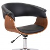 Bellevue Mid-Century Office Chair in Chrome Finish with Black Faux Leather and Walnut Veneer 05