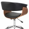 Bellevue Mid-Century Office Chair in Chrome Finish with Black Faux Leather and Walnut Veneer 04 - Bellevue Mid-Century Office Chair in Chrome Finish with Black Faux Leather and Walnut Veneer 04