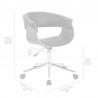 Bellevue Mid-Century Office Chair in Chrome Finish with Gray Faux Leather and Walnut Veneer 01