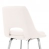 Carise White Faux Leather and Brushed Stainless Steel Swivel 26" Counter Stool 007