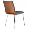 Armen Living Café Brushed Stainless Steel Dining Chair In Faux Leather With Walnut Back - Set of 2 04