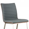 Armen Living Café Brushed Stainless Steel Dining Chair In Faux Leather With Walnut Back - Set of 2 03