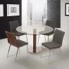 Armen Living Café Brushed Stainless Steel Dining Chair in Gray Faux Leather with Walnut Back - Set of 2 - Armen Living Café Brushed Stainless Steel Dining Chair in Gray Faux Leather with Walnut Back - Set of 2 - Lifestyle 2 - Armen Living Café Brushed Stainless Steel Dining Chair in Gray Faux Leather with Walnut Back - Set of 2 - Armen Living Café Brushed Stainless Steel Dining Chair in Gray Faux Leather with Walnut Back - Set of 2 - Lifestyle 2