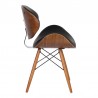 Armen Living Cassie Mid-Century Dining Chair In Walnut Wood And Faux Leather 014