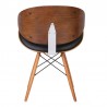 Armen Living Cassie Mid-Century Dining Chair In Walnut Wood And Faux Leather 015