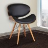 Armen Living Cassie Mid-Century Dining Chair In Walnut Wood And Faux Leather