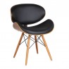 Armen Living Cassie Mid-Century Dining Chair In Walnut Wood And Faux Leather 011