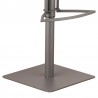 Café Adjustable Height Swivel Grey Faux Leather and Walnut Wood Bar Stool with Grey Metal Base 002
