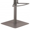 Café Adjustable Gray Metal Barstool in Gray Faux Leather with Walnut Back - Leg Close-Up
