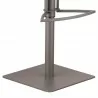 Café Adjustable Gray Metal Barstool in Gray Faux Leather with Walnut Back - Leg Close-Up - Café Adjustable Gray Metal Barstool in Gray Faux Leather with Walnut Back - Leg Close-Up