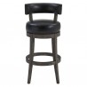 Armen Living Corbin Counter Wood Swivel Height Barstool In American Gray Finish With Onyx Faux Leather  001