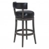 Armen Living Corbin Counter Wood Swivel Height Barstool In American Gray Finish With Onyx Faux Leather  002