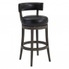 Armen Living Corbin Counter Wood Swivel Height Barstool In American Gray Finish With Onyx Faux Leather  003