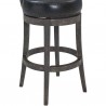 Armen Living Corbin Counter Wood Swivel Height Barstool In American Gray Finish With Onyx Faux Leather  004