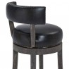 Armen Living Corbin Counter Wood Swivel Height Barstool In American Gray Finish With Onyx Faux Leather  007