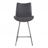 Armen Living Coronado Contemporary Counter Height Barstool In Brushed Gray Powder Coated Finish And Gray Faux Leather 002