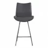 Armen Living Coronado Contemporary Counter Height Barstool In Brushed Gray Powder Coated Finish And Gray Faux Leather 002 - Armen Living Coronado Contemporary Counter Height Barstool In Brushed Gray Powder Coated Finish And Gray Faux Leather 002