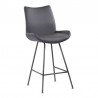 Armen Living Coronado Contemporary Counter Height Barstool In Brushed Gray Powder Coated Finish And Gray Faux Leather 001