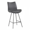 Armen Living Coronado Contemporary Counter Height Barstool In Brushed Gray Powder Coated Finish And Gray Faux Leather 001 - Armen Living Coronado Contemporary Counter Height Barstool In Brushed Gray Powder Coated Finish And Gray Faux Leather 001