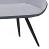 Coronado Contemporary Bench in Brushed Gray Powder Coated Finish and Gray Fabric 03