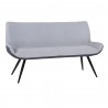 Armen Living Coronado Contemporary Bench in Brushed Gray Powder Coated Finish and Gray Fabric - Angled