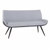 Armen Living Coronado Contemporary Bench in Brushed Gray Powder Coated Finish and Gray Fabric - Angled - Armen Living Coronado Contemporary Bench in Brushed Gray Powder Coated Finish and Gray Fabric - Angled