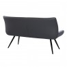 Armen Living Coronado Contemporary Bench in Brushed Gray Powder Coated Finish and Gray Fabric - Back Angle