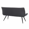 Armen Living Coronado Contemporary Bench in Brushed Gray Powder Coated Finish and Gray Fabric - Back Angle - Armen Living Coronado Contemporary Bench in Brushed Gray Powder Coated Finish and Gray Fabric - Back Angle