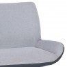 Armen Living Coronado Contemporary Bench in Brushed Gray Powder Coated Finish and Gray Fabric - Seat Side Close-Up