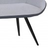 Armen Living Coronado Contemporary Bench in Brushed Gray Powder Coated Finish and Gray Fabric - Leg Detail
