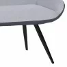 Armen Living Coronado Contemporary Bench in Brushed Gray Powder Coated Finish and Gray Fabric - Leg Detail - Armen Living Coronado Contemporary Bench in Brushed Gray Powder Coated Finish and Gray Fabric - Leg Detail