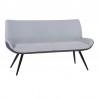 Coronado Contemporary Bench in Brushed Gray Powder Coated Finish and Gray Fabric 01
