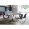 Armen Living Coronado Contemporary Bench in Brushed Gray Powder Coated Finish and Gray Fabric - Lifestyle 2