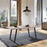 Armen Living Coronado Contemporary Dining Table In Gray Powder Coated Finish With Cement Gray Top 