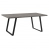Armen Living Coronado Contemporary Dining Table in Grey Powder Coated Finish with Cement Gray Top - Angled