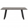 Armen Living Coronado Contemporary Dining Table in Grey Powder Coated Finish with Cement Gray Top - Front