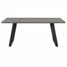 Armen Living Coronado Contemporary Dining Table in Grey Powder Coated Finish with Cement Gray Top - Front - Armen Living Coronado Contemporary Dining Table in Grey Powder Coated Finish with Cement Gray Top - Front