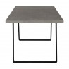 Armen Living Coronado Contemporary Dining Table in Grey Powder Coated Finish with Cement Gray Top - Side Close-Up
