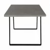 Armen Living Coronado Contemporary Dining Table in Grey Powder Coated Finish with Cement Gray Top - Side Close-Up - Armen Living Coronado Contemporary Dining Table in Grey Powder Coated Finish with Cement Gray Top - Side Close-Up