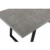 Armen Living Coronado Contemporary Dining Table in Grey Powder Coated Finish with Cement Gray Top - Side Close-Up