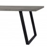 Armen Living Coronado Contemporary Dining Table in Grey Powder Coated Finish with Cement Gray Top - Side