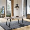 Armen Living Coronado Contemporary Dining Table in Grey Powder Coated Finish with Cement Gray Top - Lifestyle