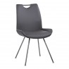 Coronado Contemporary Dining Chair in Grey Powder Coated Finish and Grey Faux Leather