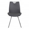 Coronado Contemporary Dining Chair in Grey Powder Coated Finish and Grey Faux Leather - Front