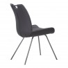 Coronado Contemporary Dining Chair in Grey Powder Coated Finish and Grey Faux Leather - Back Angle